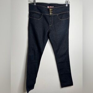 Andrea Women's Juniors Jeans Size 11 Dark Blue Slim Fit Straight Leg  Stretch